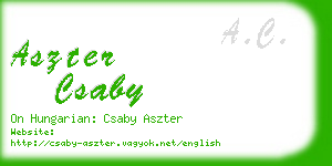 aszter csaby business card